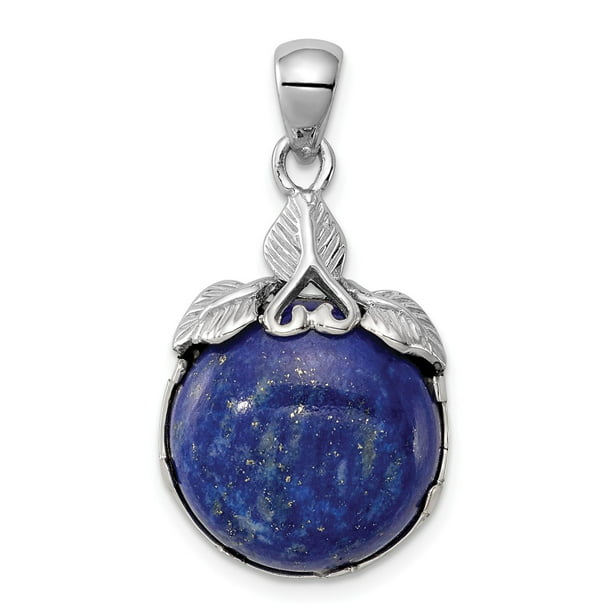 Lapis Lazuli Gemstone Solid 925 Sterling Silver Textured Pendant Women Jewelry 